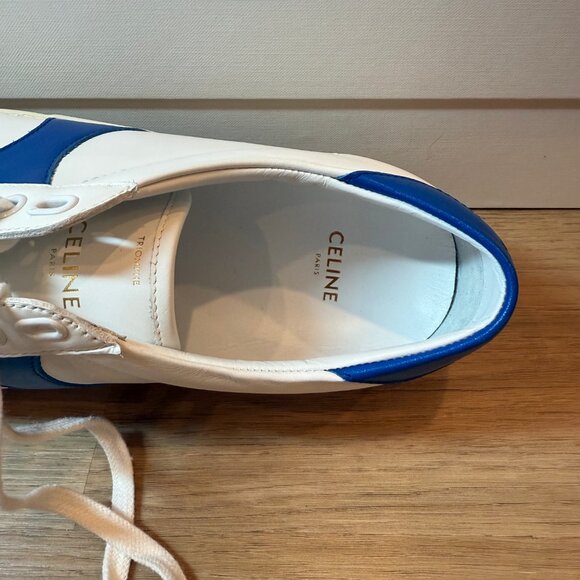 Celine Triomphe TR01L Low Sneaker with Blue Trim (Men's US 8 / Women's US 9.5) - Picture 3 of 6